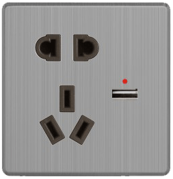 LD-011 二、三极带USB插座