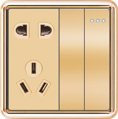 T19-011 二开带二三极插座